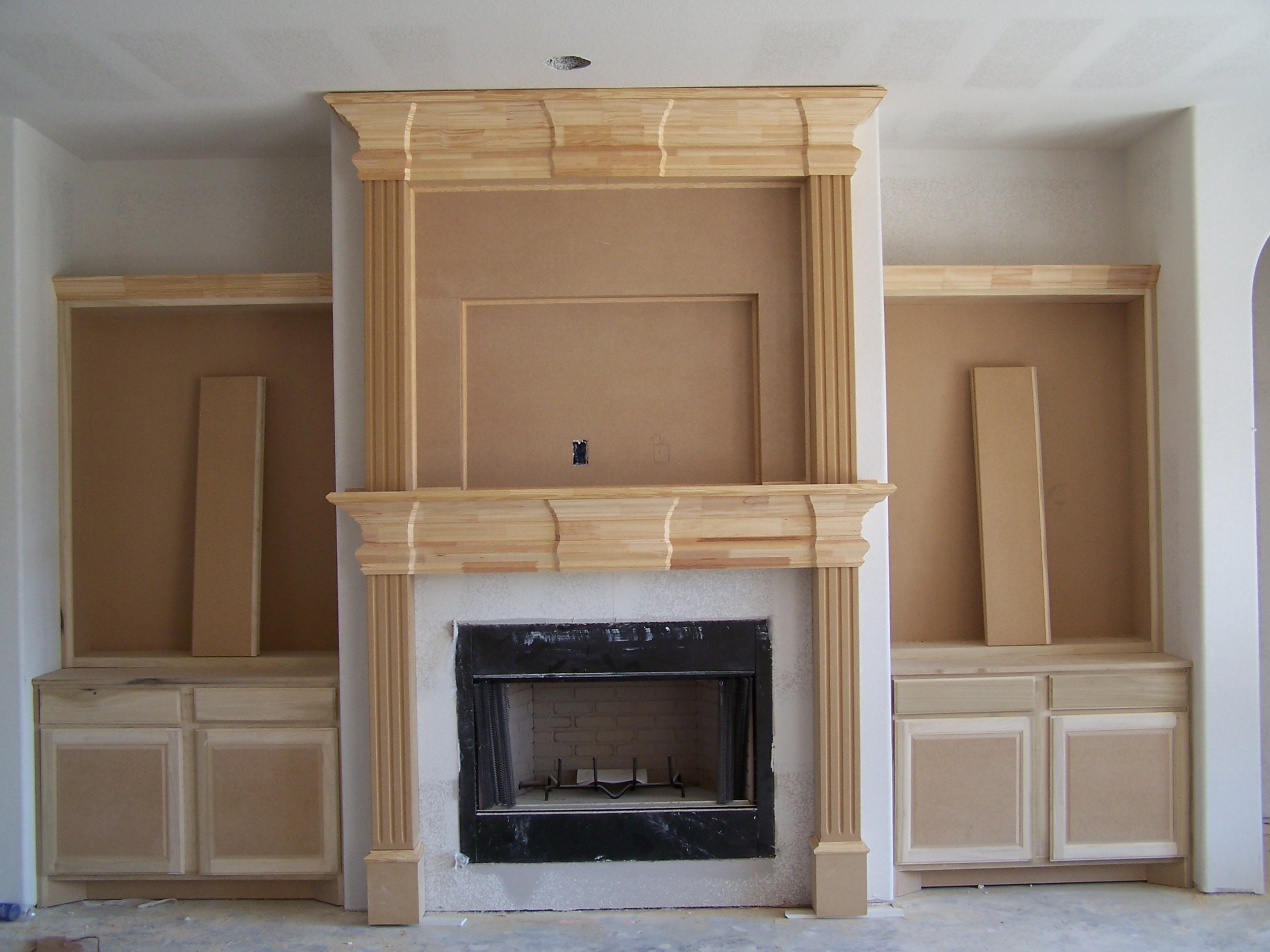 Fireplace Mantel with Bookcases